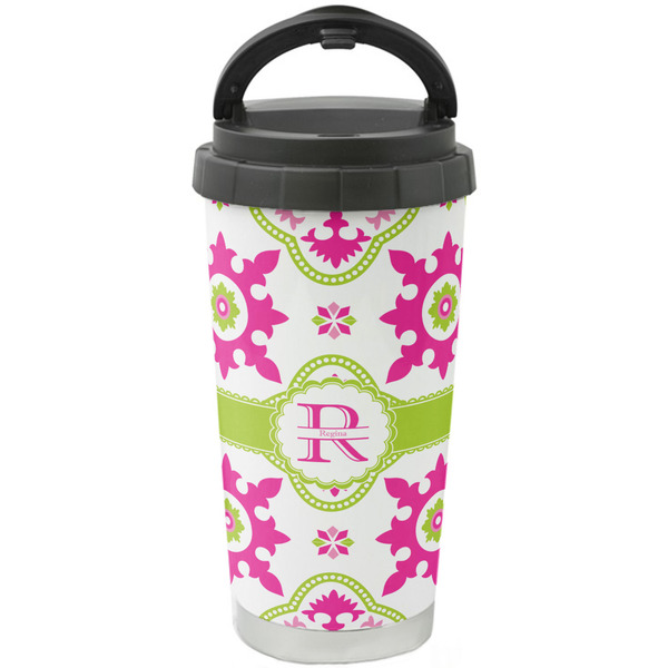 Custom Suzani Floral Stainless Steel Coffee Tumbler (Personalized)