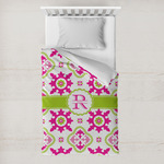 Suzani Floral Toddler Duvet Cover w/ Name and Initial