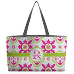 Suzani Floral Beach Totes Bag - w/ Black Handles (Personalized)