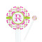 Suzani Floral White Plastic 7" Stir Stick - Round - Closeup