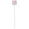 Suzani Floral White Plastic Stir Stick - Double Sided - Square - Single Stick