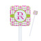 Suzani Floral White Plastic Stir Stick - Square - Closeup