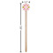 Suzani Floral Wooden 7.5" Stir Stick - Round - Dimensions