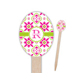 Suzani Floral Oval Wooden Food Picks - Double Sided (Personalized)