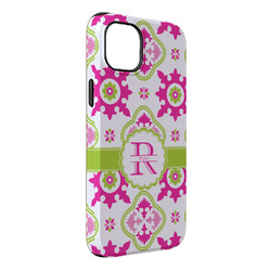 Suzani Floral iPhone Case - Rubber Lined - iPhone 14 Plus (Personalized)