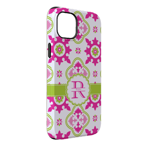 Custom Suzani Floral iPhone Case - Rubber Lined - iPhone 14 Pro Max (Personalized)