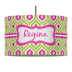 Ogee Ikat 12" Drum Pendant Lamp - Fabric (Personalized)