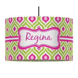 Ogee Ikat 12" Drum Pendant Lamp - Fabric (Personalized)