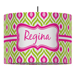 Ogee Ikat 16" Drum Pendant Lamp - Fabric (Personalized)