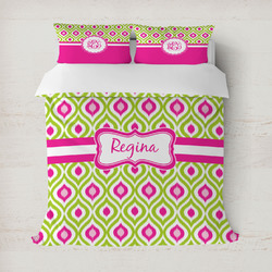 Ogee Ikat Duvet Cover Set - Full / Queen (Personalized)