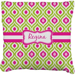 Ogee Ikat Faux-Linen Throw Pillow (Personalized)