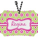 Ogee Ikat Rear View Mirror Ornament (Personalized)