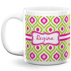 Ogee Ikat 20 Oz Coffee Mug - White (Personalized)