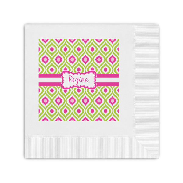 Custom Ogee Ikat Coined Cocktail Napkins (Personalized)