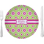 Ogee Ikat 10" Glass Lunch / Dinner Plates - Single or Set (Personalized)