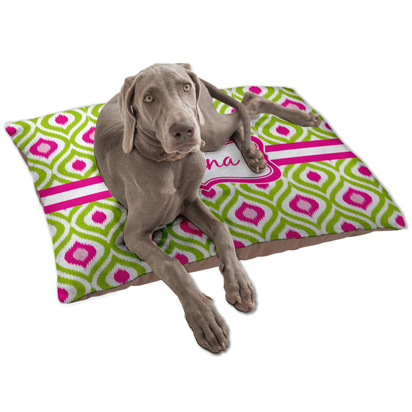 Custom Ogee Ikat Dog Bed - Large w/ Name or Text