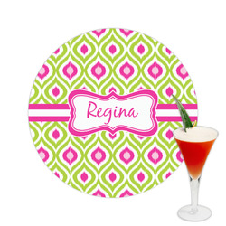 Ogee Ikat Printed Drink Topper -  2.5" (Personalized)