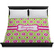 Ogee Ikat Duvet Cover - King - On Bed - No Prop