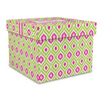 Ogee Ikat Gift Box with Lid - Canvas Wrapped - Large (Personalized)