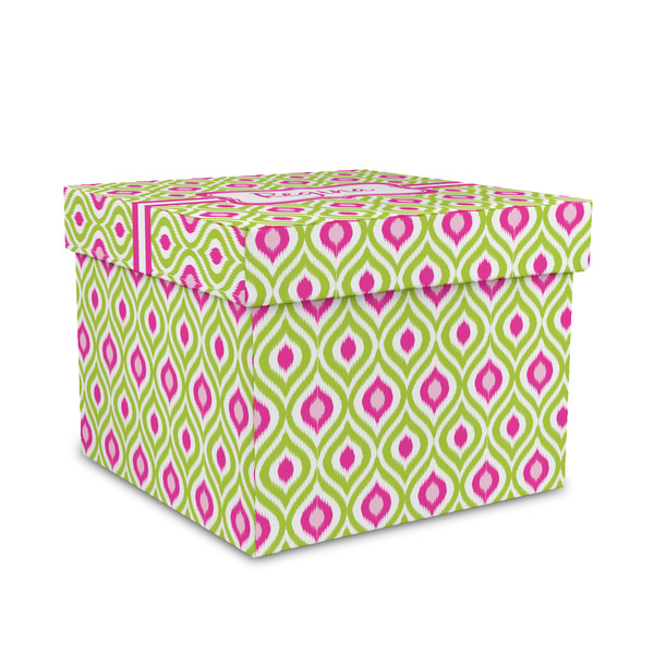 Custom Ogee Ikat Gift Box with Lid - Canvas Wrapped - Medium (Personalized)