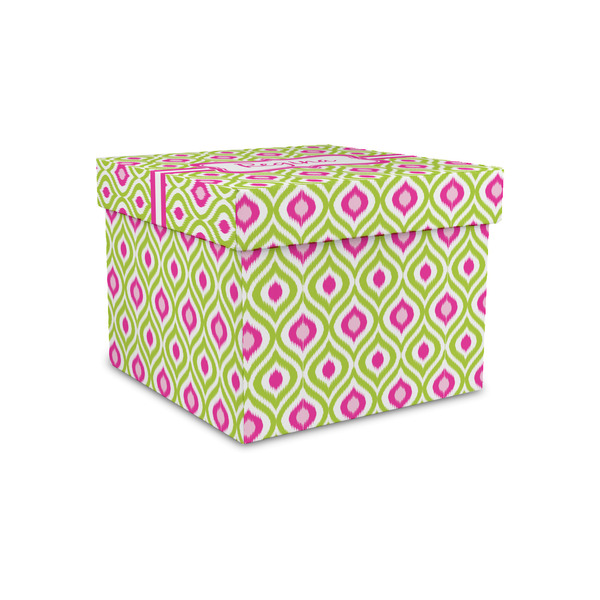 Custom Ogee Ikat Gift Box with Lid - Canvas Wrapped - Small (Personalized)