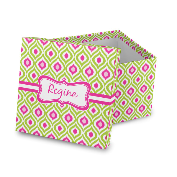 Custom Ogee Ikat Gift Box with Lid - Canvas Wrapped (Personalized)