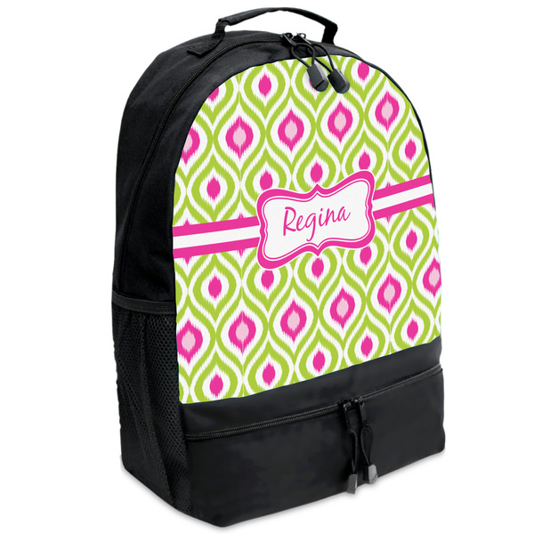 Custom Ogee Ikat Backpacks - Black (Personalized)