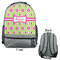 Ogee Ikat Large Backpack - Gray - Front & Back View