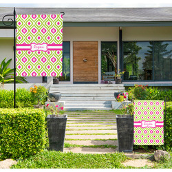 Ogee Ikat Large Garden Flag - Double Sided (Personalized)