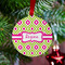 Ogee Ikat Metal Ball Ornament - Lifestyle