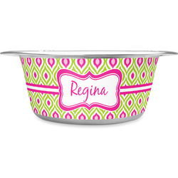 Ogee Ikat Stainless Steel Dog Bowl (Personalized)