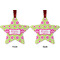 Ogee Ikat Metal Star Ornament - Front and Back