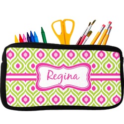 Ogee Ikat Neoprene Pencil Case - Small w/ Name or Text