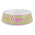 Ogee Ikat Plastic Dog Bowl - Large (Personalized)