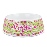 Ogee Ikat Plastic Dog Bowl (Personalized)