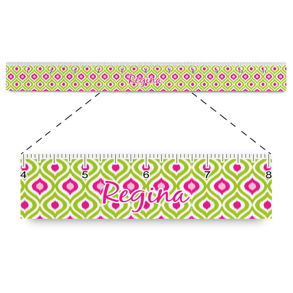 Custom Ogee Ikat Plastic Ruler - 12" (Personalized)