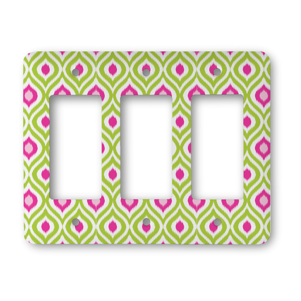 Custom Ogee Ikat Rocker Style Light Switch Cover - Three Switch