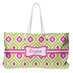 Ogee Ikat Large Tote Bag with Rope Handles (Personalized)