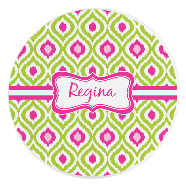 Custom Ogee Ikat Round Stone Trivet (Personalized)