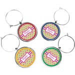 Ogee Ikat Wine Charms (Set of 4) (Personalized)
