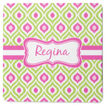 Ogee Ikat Square Rubber Backed Coaster (Personalized)