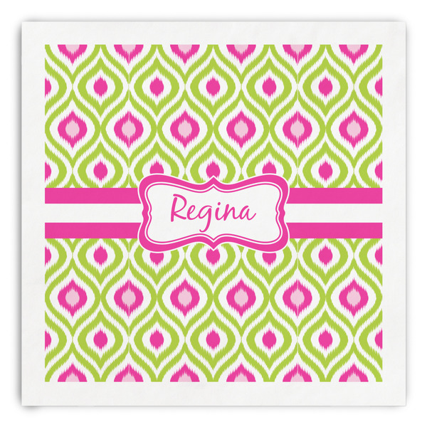 Custom Ogee Ikat Paper Dinner Napkins (Personalized)