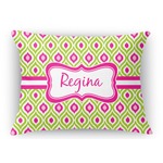 Ogee Ikat Rectangular Throw Pillow Case (Personalized)