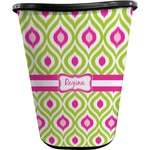 Ogee Ikat Waste Basket - Single Sided (Black) (Personalized)