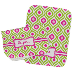 Ogee Ikat Burp Cloths - Fleece - Set of 2 w/ Name or Text