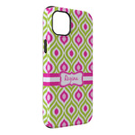 Ogee Ikat iPhone Case - Rubber Lined - iPhone 14 Plus (Personalized)