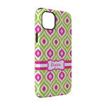 Ogee Ikat iPhone Case - Rubber Lined - iPhone 14 Pro (Personalized)