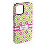 Ogee Ikat iPhone Case - Rubber Lined - iPhone 15 Plus (Personalized)