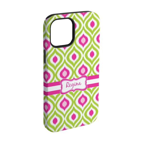 Custom Ogee Ikat iPhone Case - Rubber Lined - iPhone 15 (Personalized)