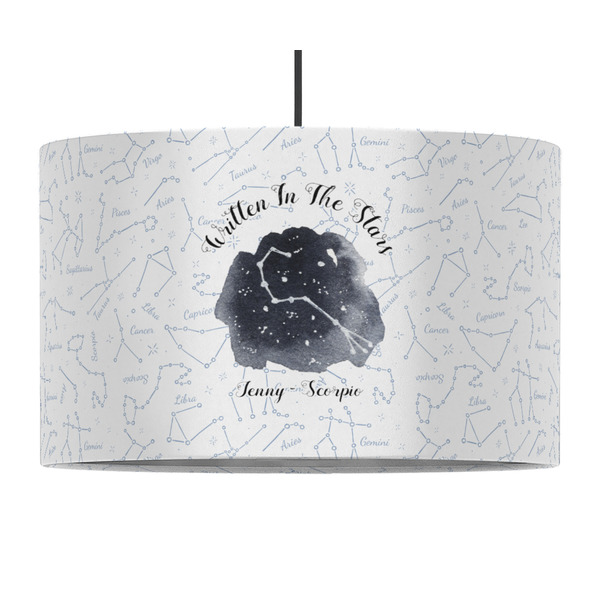 Custom Zodiac Constellations 12" Drum Pendant Lamp - Fabric (Personalized)